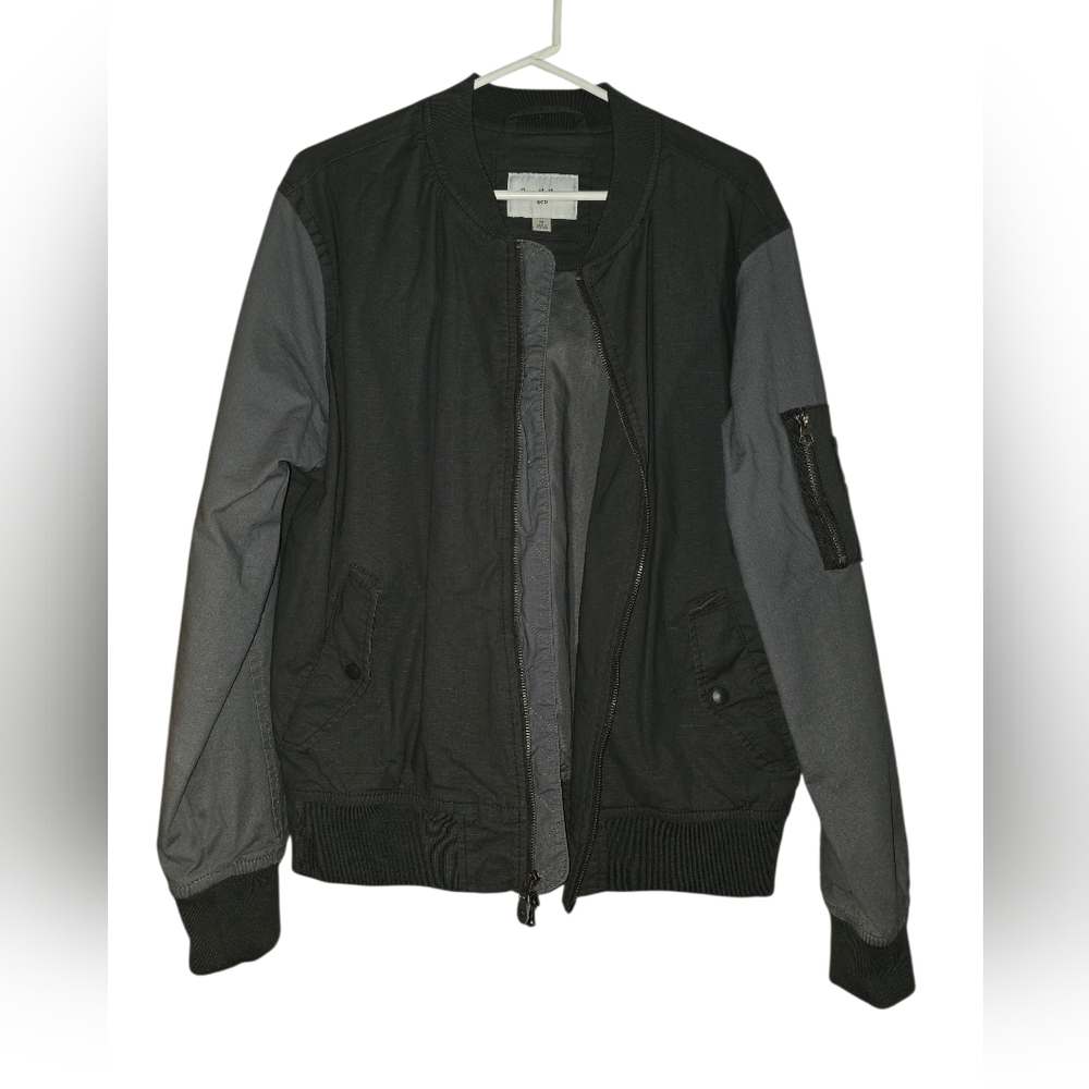 Goodfellow & Co Black and Gray Bomber Jacket